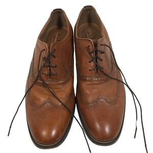 Aldo Mens US 12 Brown Leather Wingtip Oxford Lace-Up Dress Shoes